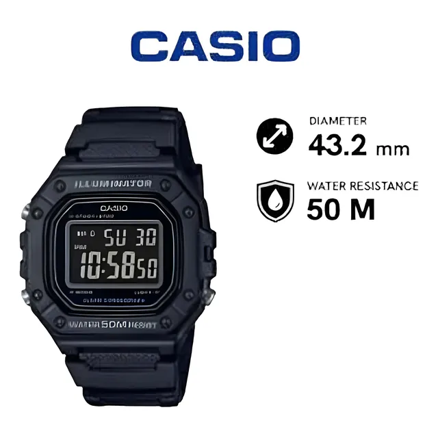 Reloj Pulcera Casio  W218h-1bv Original /negro