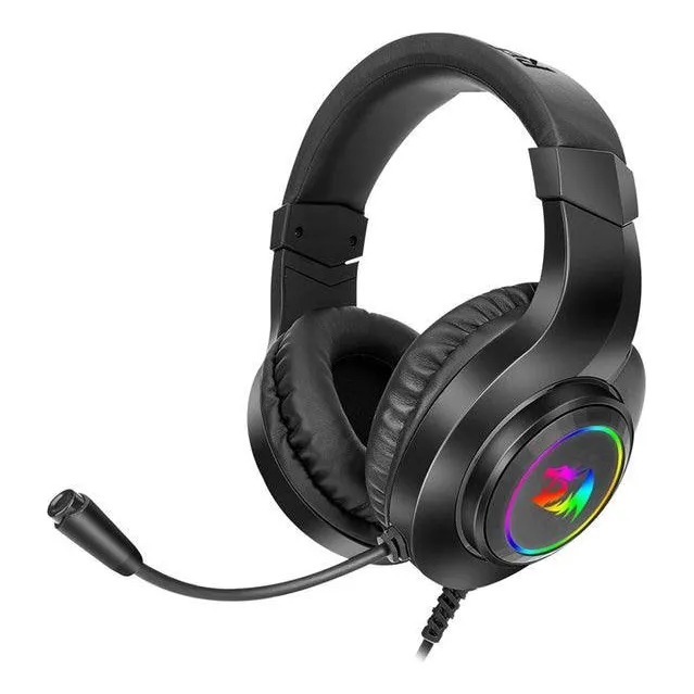 Auriculares Redragon Hylas H260 para jugadores, color negro, 3,5 mm, LED, color claro