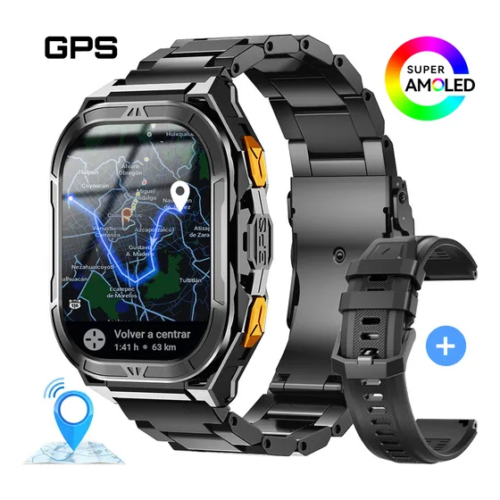 Cubot Smartwatch Reloj Inteligente Gt3 Gps Llamada Impermeable 50m 1.96'' Negro