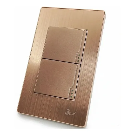 Interruptor Doble  Gold Rose Serie Ottone Bari