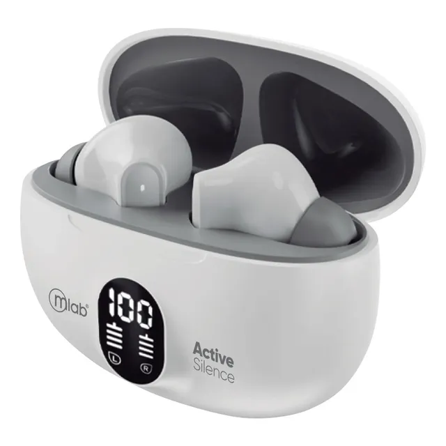 Audifono Tws Anc Enc Active Silence Strong Gray Mlab 09364 Color Blanco/gris