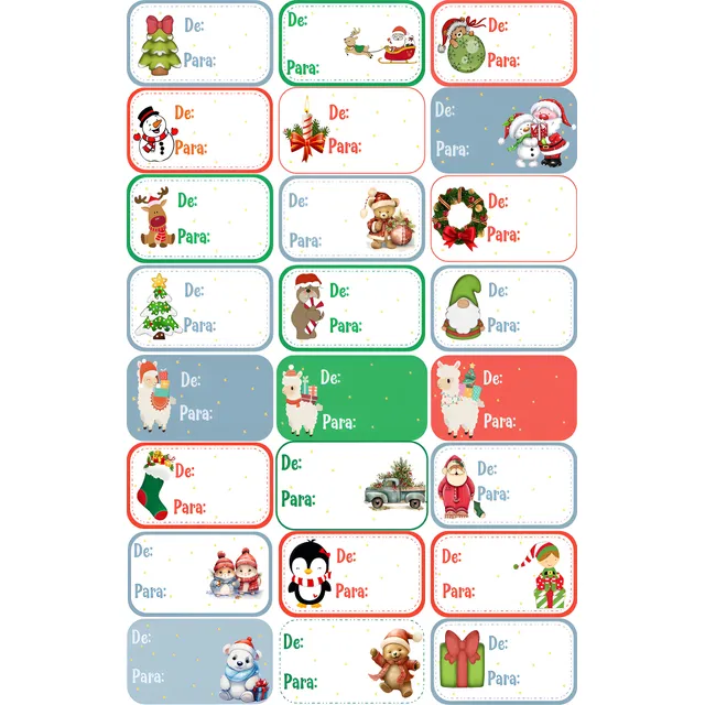 Tarjeta Etiqueta Stiker Adhesiva Navidad Marcar Regalos