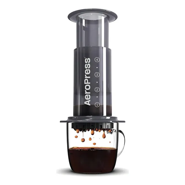 Cafetera portátil AeroPress Original automática negra y gris expreso