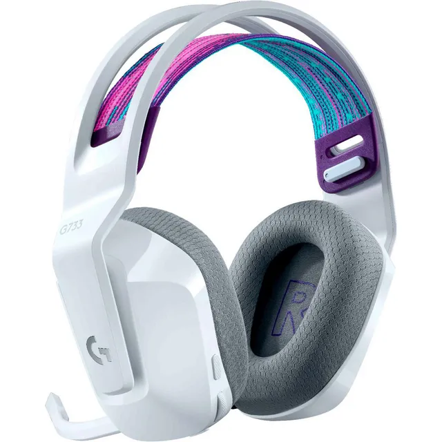 Auriculares gamer inalámbricos Logitech G Series G733 blanco con luz LED