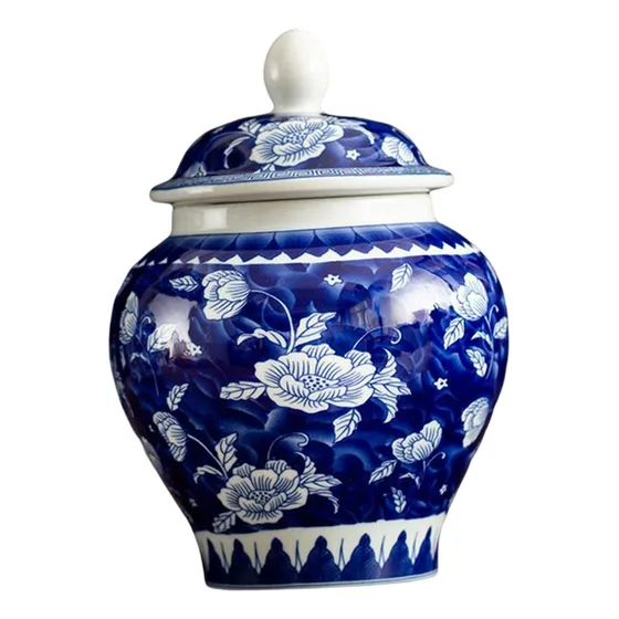 Vaso De Porcelana Flores Secas Decoração Asiática