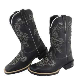 Bota Texana Feminina Couro Glitter Moda Country Rodeio Bota Texana Feminina Couro Glitter Moda Country Rodeio