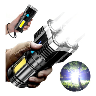 Lanterna 4 Leds Potente Strob Ultra Lanterna Preto Luz Branco Lanterna 4 Leds Potente Strob Ultra Lanterna Preto Luz Branco