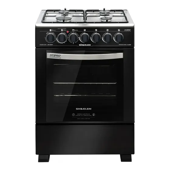 Cocina Gas Hibrida 4 Platos Sindelen Ch-600ng Negro