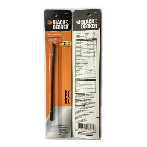 Hoja Sierra Caladora Garganta Ancha 40-607 Black Y Decker