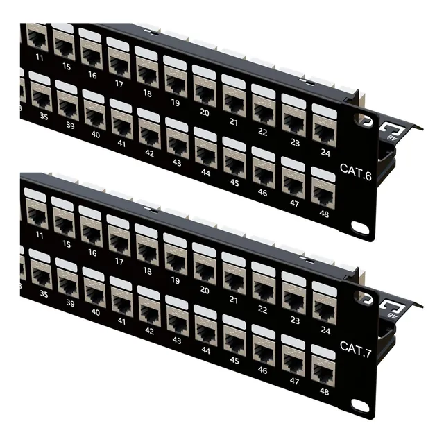 Panel De Conexión Blindado Cat6-cat7 48 Puertos Rj45