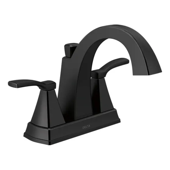 Grifo Para Lavabo Baño Watersense 2 Manija 4  Color Negro