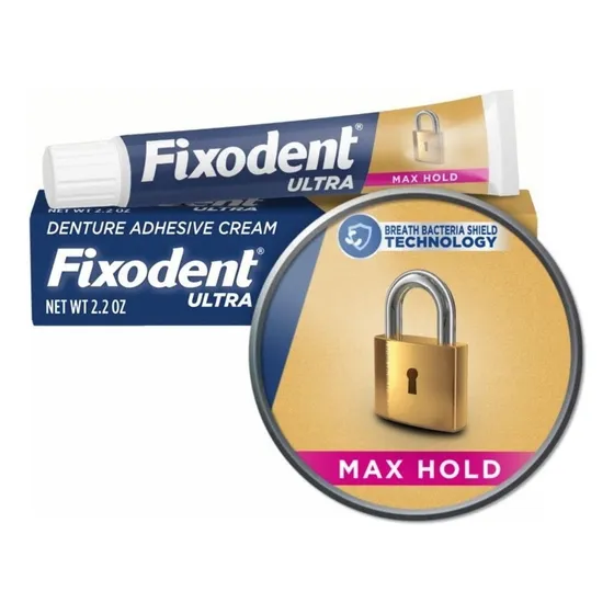 Fixador Para Dentadura Ultra Forte Fixodent 62,4g 2 Tubos