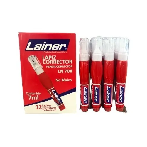 Corrector Liquido Tipo Lapiz Lainer Caja 12und