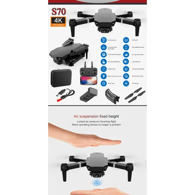 Drone Fpv Wifi Rc Con Cámara Hd Quadcopter Plegable Selfie 4
