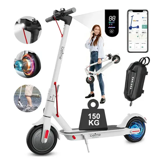 LOEFME Scooter eléctrico Patín 35 km/h 600 W with Bt App for Adults Color Blanco LOEFME Scooter eléctrico Patín 35 km/h 600 W with Bt App for Adults Color Blanco