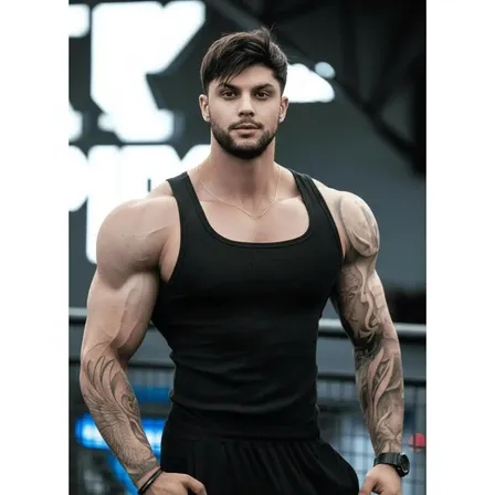 Regata Americana Cbum Malha Canelada Gola U Premium