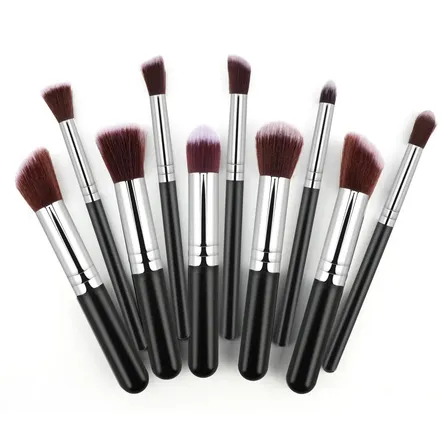 10pcs Pincel Maquiagem Profissionais Multifuncional Macio Kit Pincel Maquiagem,pincel Base Pincel Blush Portátil Kit Pinceis De Maquiagem Preto