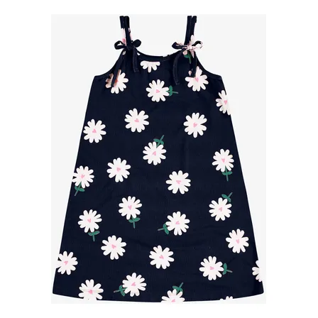 Vestido Infantil Visco Maquinetada Rovi Kids Azul