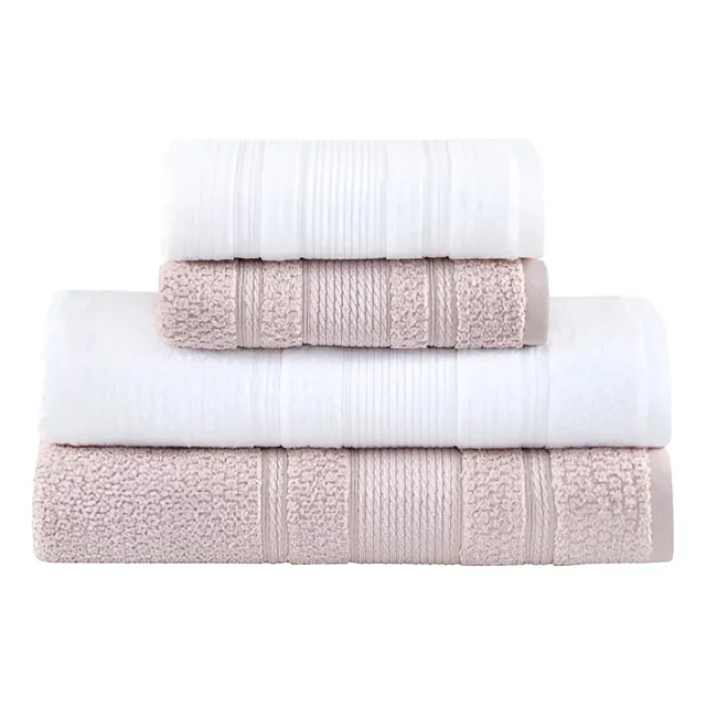 Jogo De Toalhas Buddemeyer Bella Extra Soft Banho 4 Peças Branco/bege
