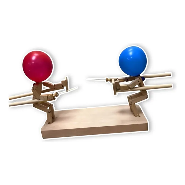 Juego Esgrima Marionetas Globos Aprende Infantil Madera