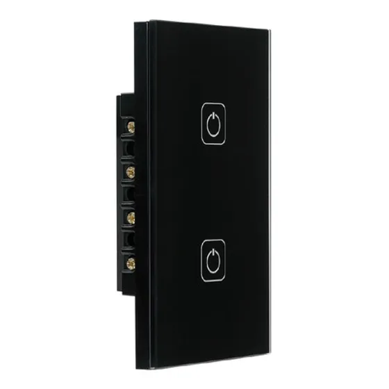 Apagador Inteligente Wi-fi 2 Botones, Sin Cable Neutro Negro