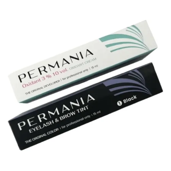 Tinte Negro Para Pestaña Y Cejas + Oxidante Permania