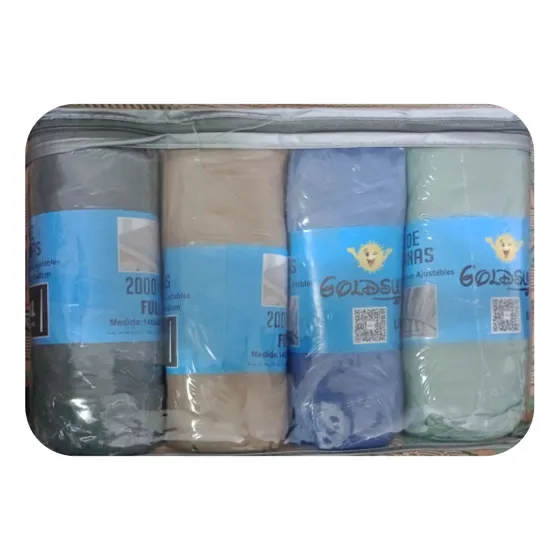 Juego De Sabanas Ajustables 2 Plazas Full Pack X4