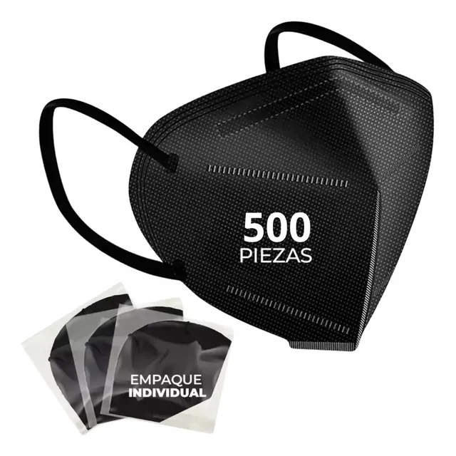 500 Cubrebocas Kn95 Tapabocas Mascarilla 5 Capas Color Negro TRENDS REVOLUTION