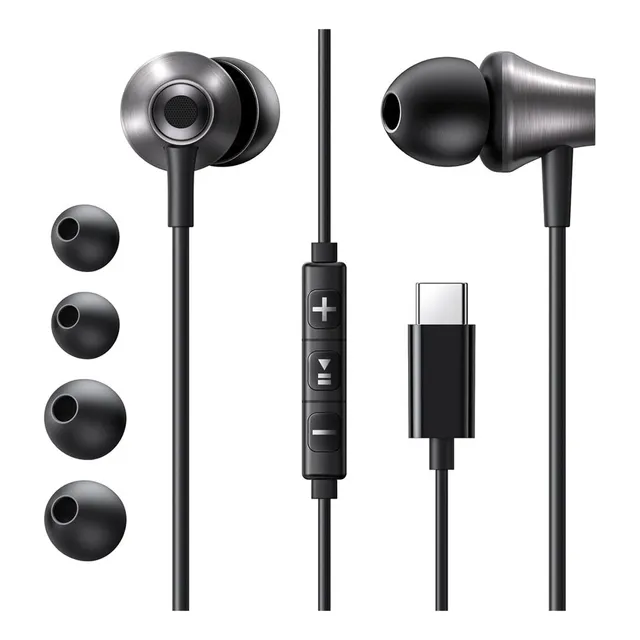 Audifono Ugreen Usb C Stereo Microfono Hifi Pc Pvc Color Negro