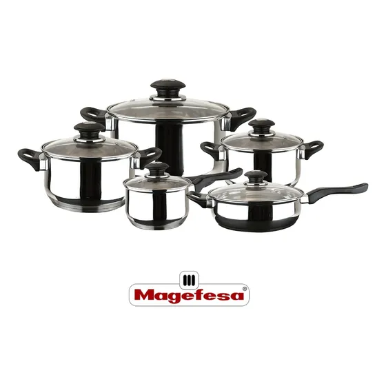Juego De Ollas Magefesa Familiar Acero Inoxidable 10pzs
