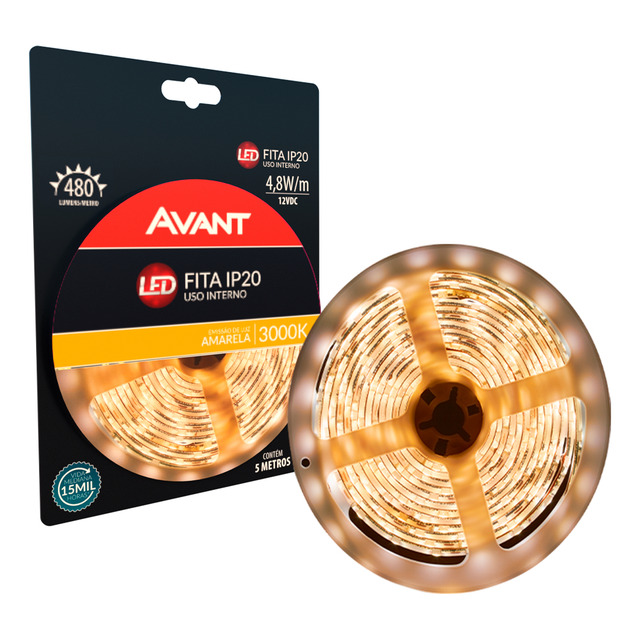 Avant Am3000k Fita De Led 5 Metro 4,8w/m 3000k Amarelo Quente Fonte Bivolt Luz Branco-quen... Avant Am3000k Fita De Led 5 Metro 4,8w/m 3000k Amarelo Quente Fonte Bivolt Luz Branco-quen...