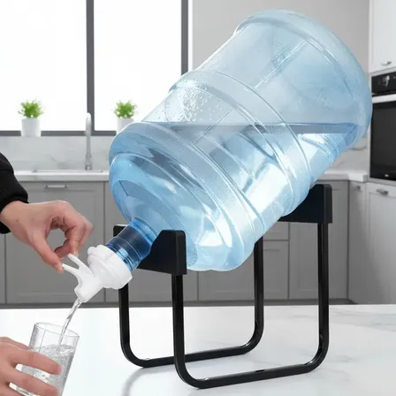 Soporte Dispensador Rack Para 1 Bidón De Agua + Boquilla Negro