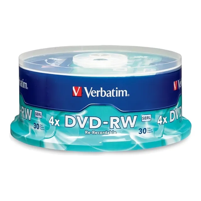 Disco virgen DVD-RW Verbatim de 4x por 30 unidades