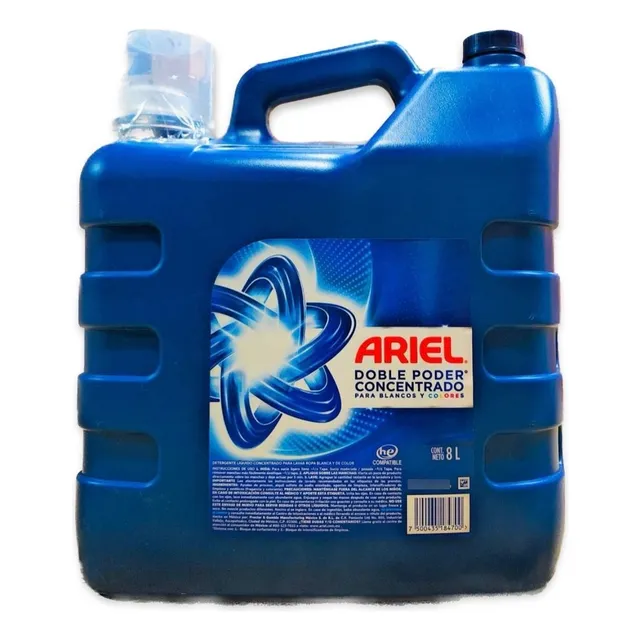 Detergente Líquido Ariel Doble Poder Concentrado 8 Lts