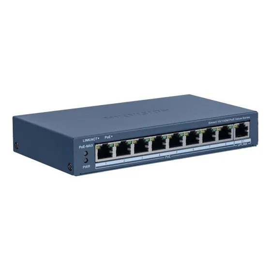 Switch Monitoreable Poe 8 Puertos A 10/100 Mbps + 1 Puerto 1