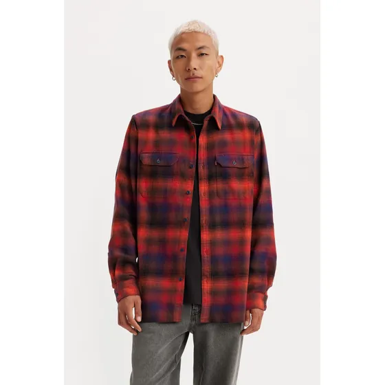 Camisa Hombre Levis Jackson Worker Vialant Poppy Plaid