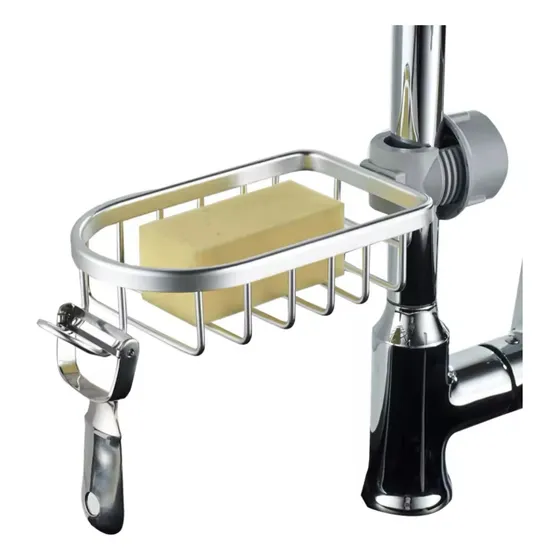 Soporte Organizador Esponja Jabon Ajustable A Canilla Cocina