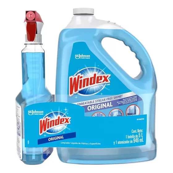 Limpiador De Vidrios Windex Original 5l Y Atomizador