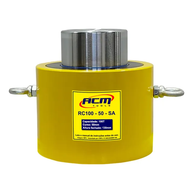 Cilindro Hidráulico 100ton Simples Ação Rc100-50-sa  Acm Too
