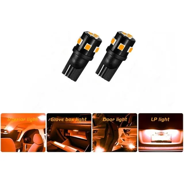 2 Focos Led T10 Uña Ambar Luces Salon Gaveta Puerta Guias