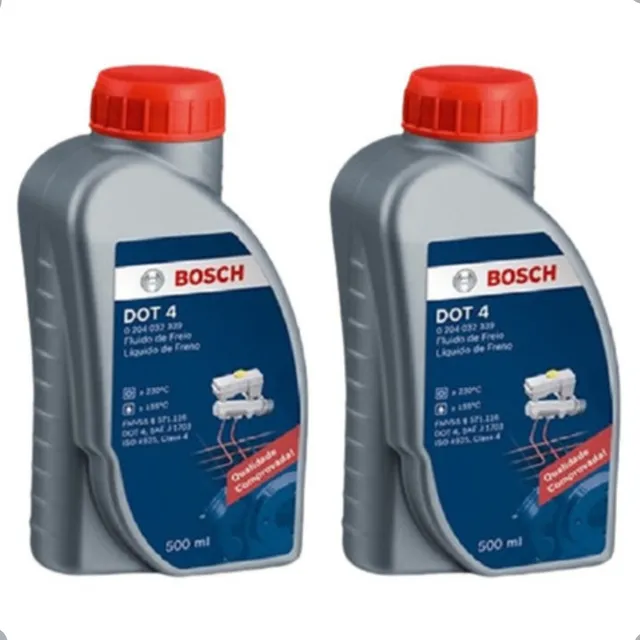 Kit 2 Fluído Freio Reservatório Bosch Dot 4 500ml Original