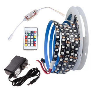 Kit Tira Luz Led Pixel Programable Fondo Negro 12v Flexible Kit Tira Luz Led Pixel Programable Fondo Negro 12v Flexible