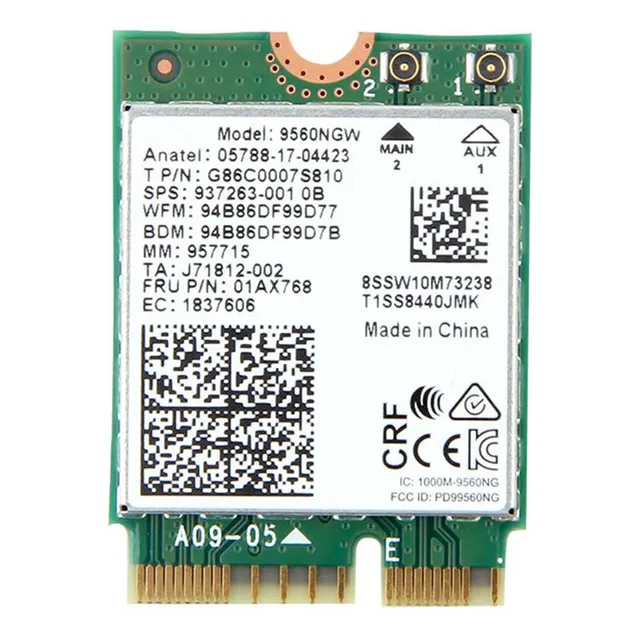 Tarjeta De Red Ethernet Generic 9560ngw Doble Banda Negra
