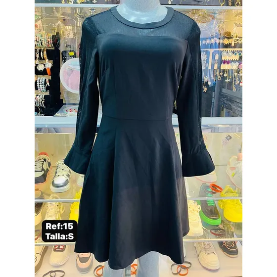 Vestido De Gala Negro Detalles Brillante Importado 