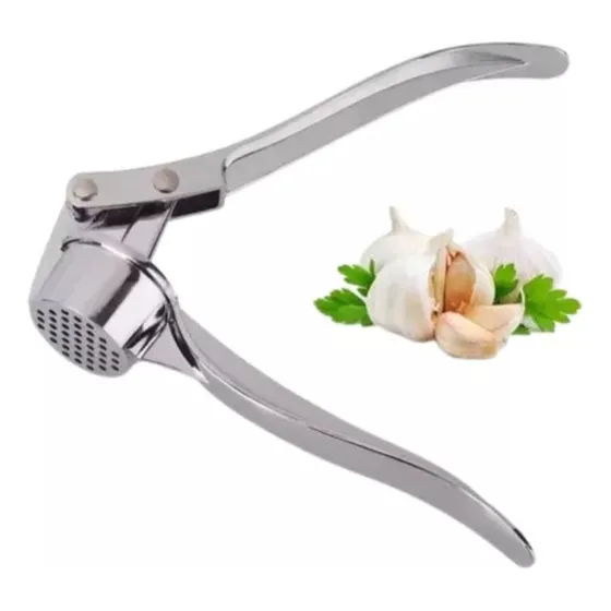 Exprimidor Ajos Cocina Aluminio Machacador Triturador Utensi Color Plateado