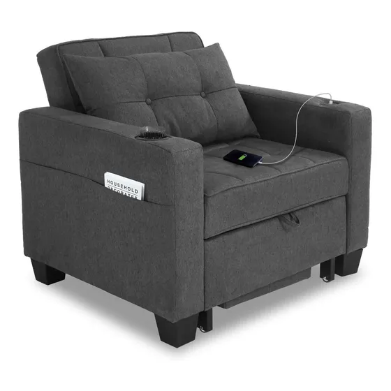 Duraspace Silla Futon Cama Convertible 3 1 Puerto Usb Sillon