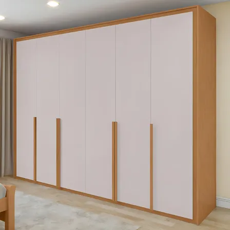 Guarda Roupa 6 Portas Easy Space Amendoa Clean/off White
