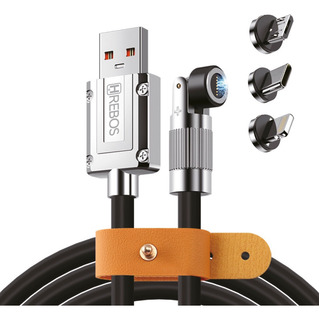 Cabo Para Celular 90 Graus Magnético Ultrarresistente 3 Plug Cabo Para Celular 90 Graus Magnético Ultrarresistente 3 Plug