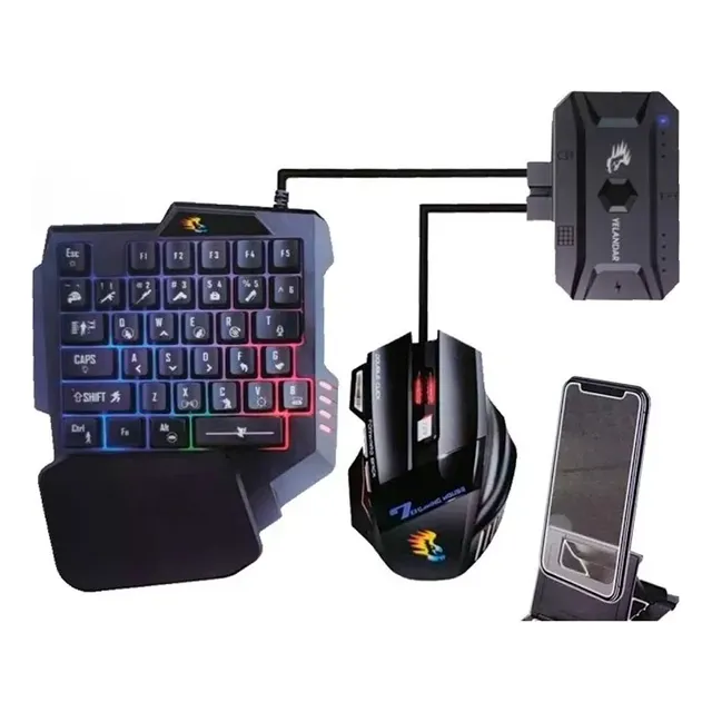 Kit Teclado Soporte Y Mouse Gamer Para Celular Jx-n2000
