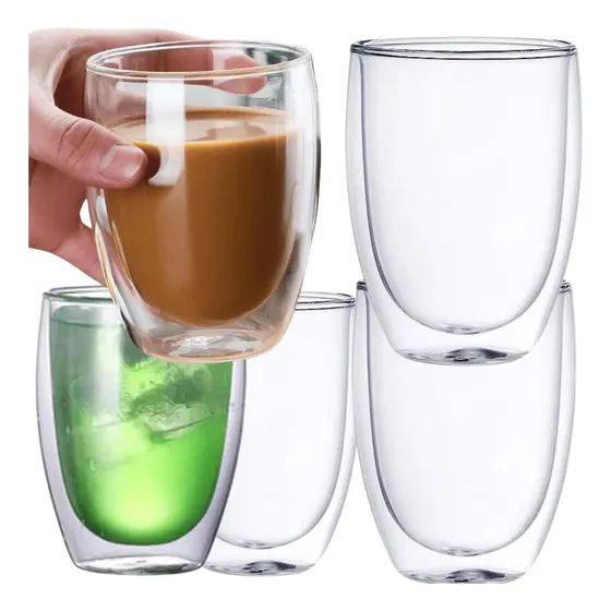 Kit 6 Copos Para Drinks Diferentes Parede Dupla 450ml Caneca